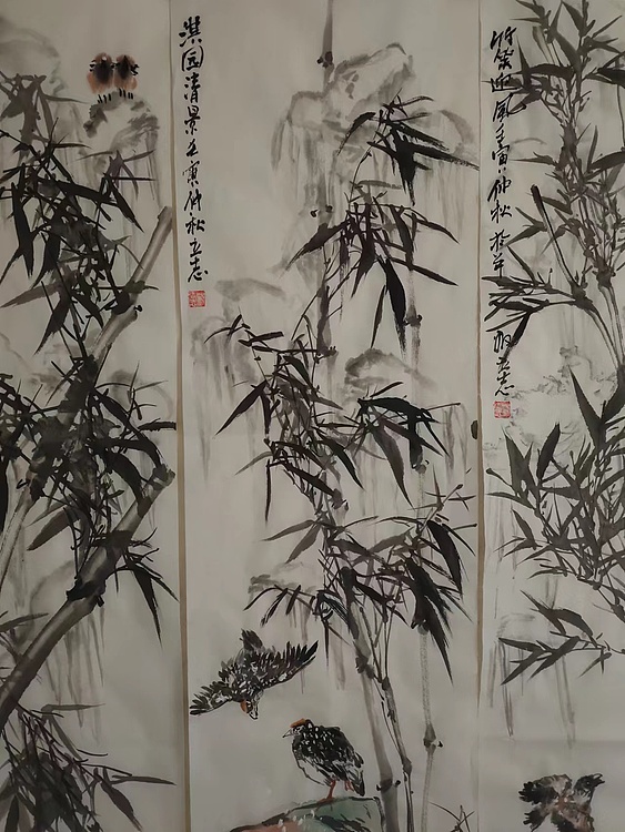 范立志 竹报平安四条屏