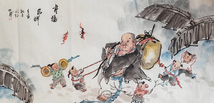 河北省美术家协会会员 侯同印 人物国画作品