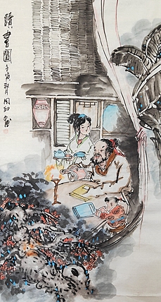 河北省美术家协会会员 侯同印 人物国画作品