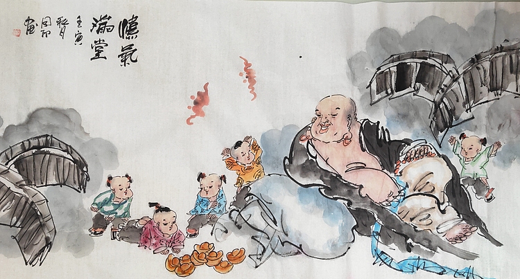 河北省美术家协会会员 侯同印 人物国画作品