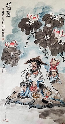 河北省美术家协会会员 侯同印 人物国画作品