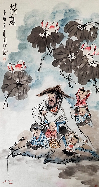 河北省美术家协会会员 侯同印 人物国画作品