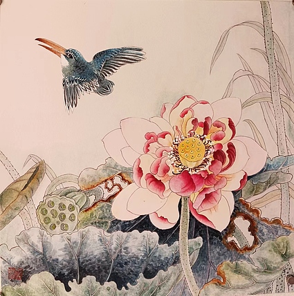 砚沐 荷花翠鸟美术学院艺术硕士作品