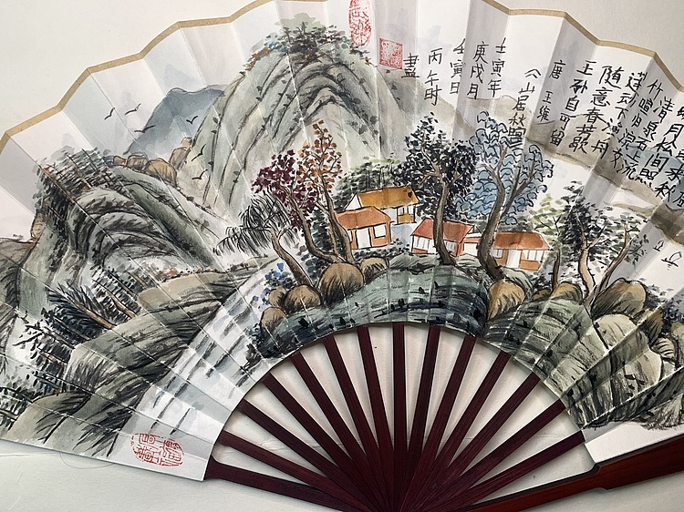 仟亿 山居秋暝 扇子