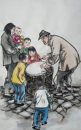 高兴 四条屏怀旧街头小食