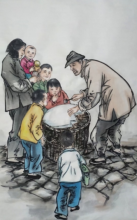 高兴 四条屏怀旧街头小食