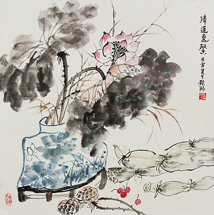 美院硕士，一级教师，青年潜力艺术家 张艳玲 国画