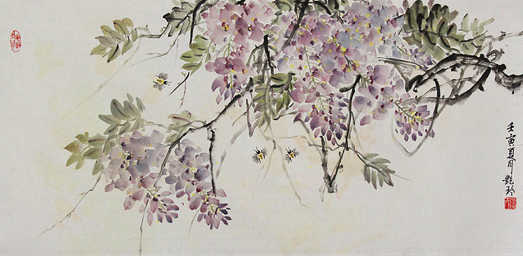 美院硕士，一级教师，青年潜力艺术家 张艳玲 国画