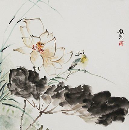 美院硕士，一级教师，青年潜力艺术家 张艳玲 国画