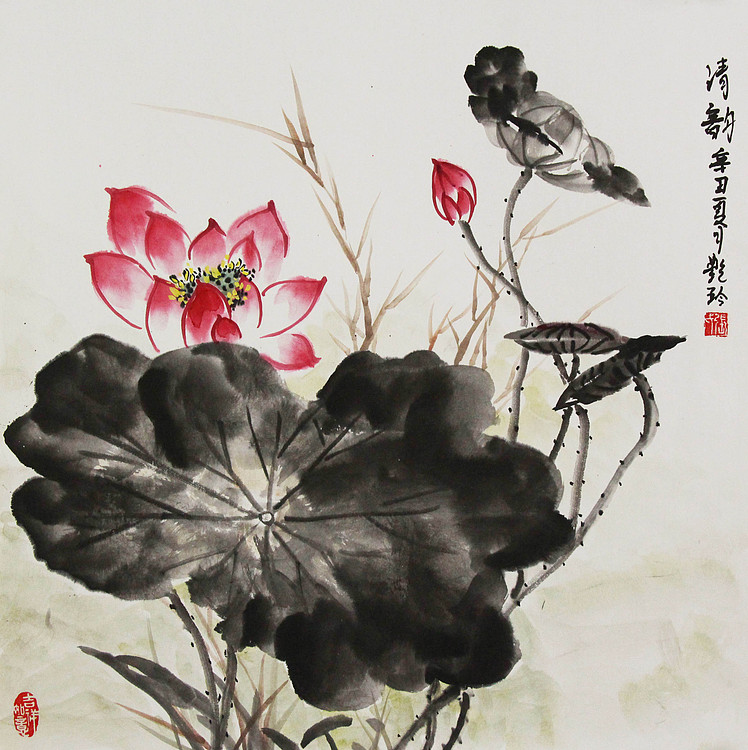 美院硕士，一级教师，青年潜力艺术家 张艳玲 国画
