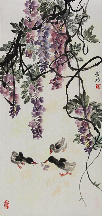 美院硕士，一级教师，青年潜力艺术家 张艳玲 国画
