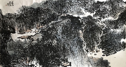 中国书画收藏家协会会员 泓靖 家山暮雨