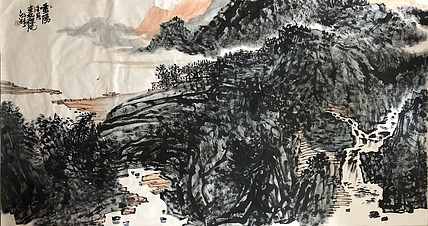 中国书画收藏家协会会员 泓靖 山水·重阳