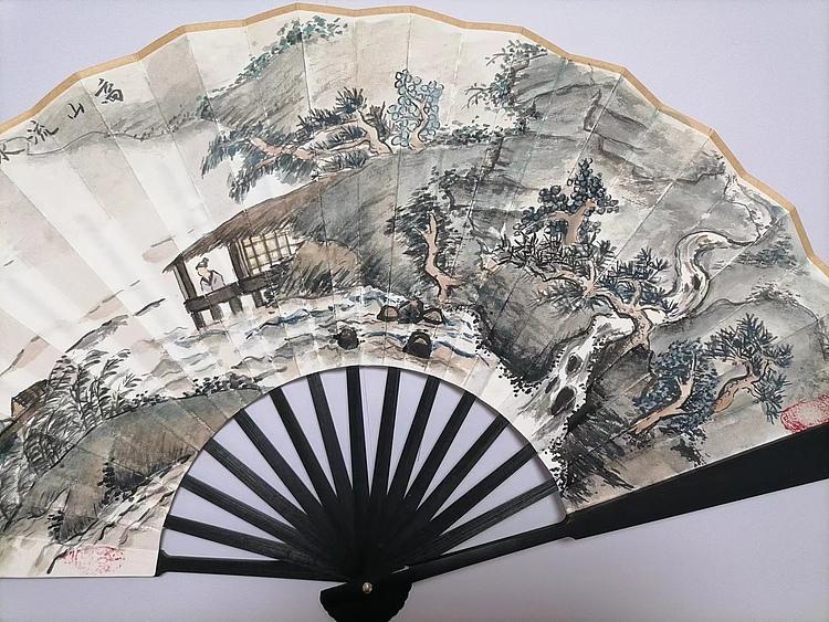 仟亿 高山流水 扇子