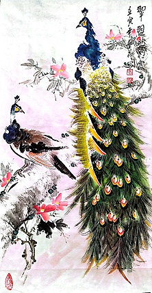 杜长义 翠羽映彩霞