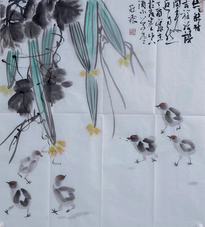 职业书画家 王冠霖 国画《丝瓜》0044
