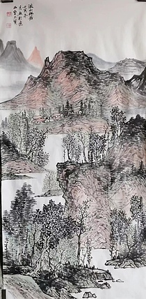 曹玉宝 辽宁曹玉宝老师原创三尺竖幅山水
