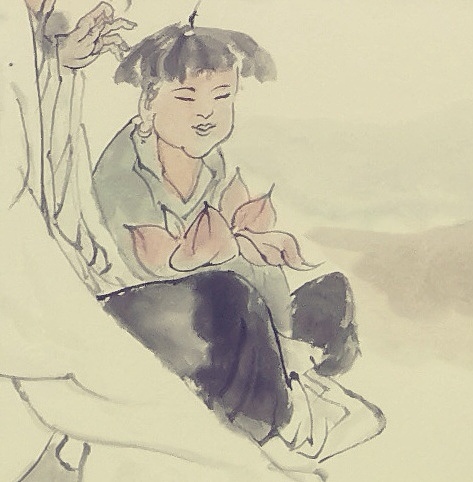 夏紫 《敏而好学》图