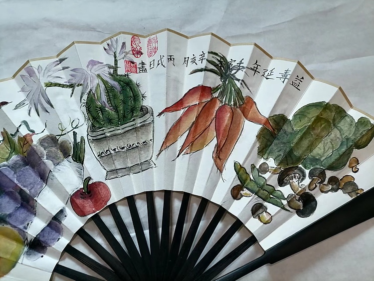 仟亿 益寿延年 扇子