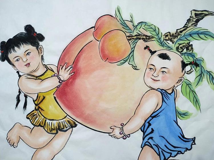 高兴 祝寿图