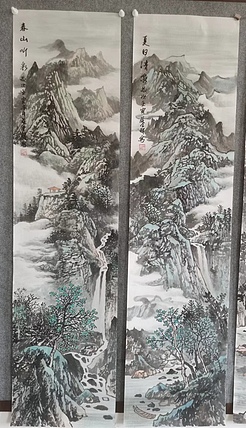 薛全祥 国画山水四六屏