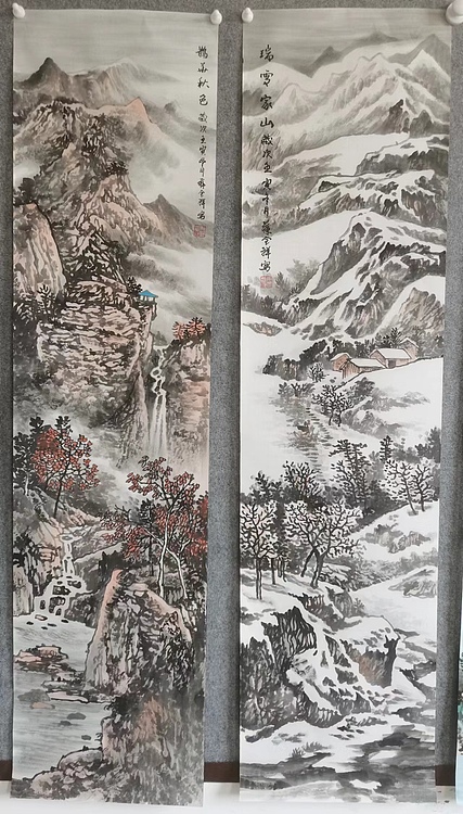 薛全祥 国画山水四六屏
