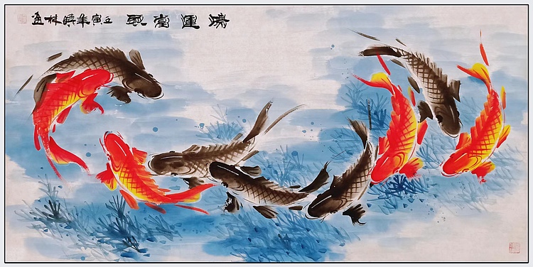 高晓林 （3733）国家一级美术师，江苏省美协会员《鸿运当头》