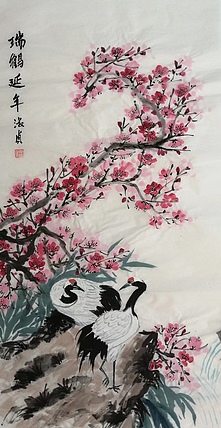 小雨 松鹤延年