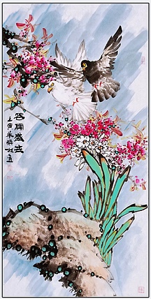 高晓林 （3744）国家一级美术师，江苏省美协会员《花开盛世》