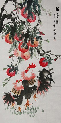 当代著名美女画家 魏琪乐 花鸟 国画