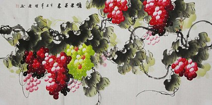 当代著名美女画家 魏琪乐 花鸟 国画