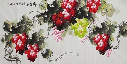 当代著名美女画家 魏琪乐 花鸟 国画