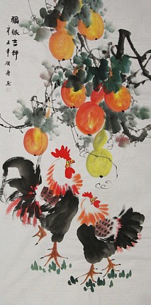 当代著名美女画家 魏琪乐 花鸟 国画