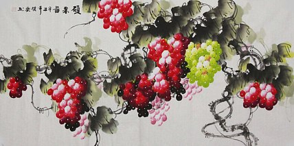 当代著名美女画家 魏琪乐 花鸟 国画