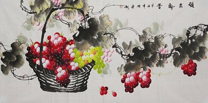 当代著名美女画家 魏琪乐 花鸟 国画