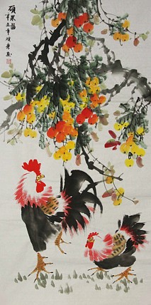 当代著名美女画家 魏琪乐 花鸟 国画
