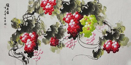 当代著名美女画家 魏琪乐 花鸟 国画
