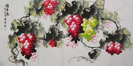 当代著名美女画家 魏琪乐 花鸟 国画