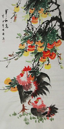 当代著名美女画家 魏琪乐 花鸟 国画