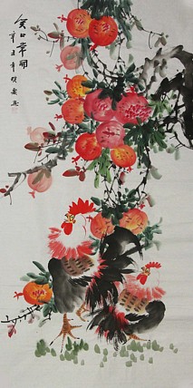 当代著名美女画家 魏琪乐 花鸟 国画