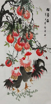 当代著名美女画家 魏琪乐 花鸟 国画