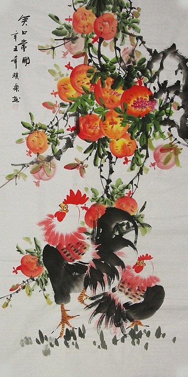 当代著名美女画家 魏琪乐 花鸟 国画