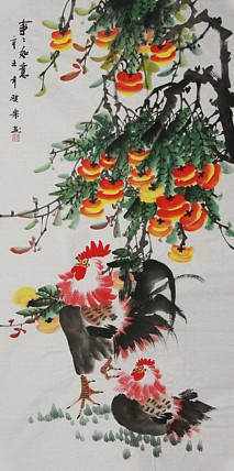 当代著名美女画家 魏琪乐 花鸟 国画