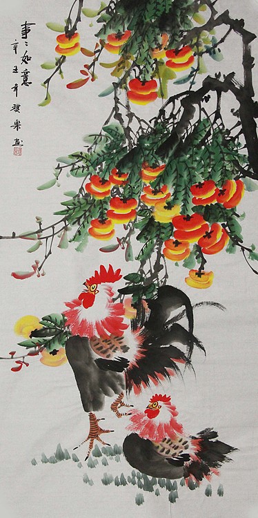 当代著名美女画家 魏琪乐 花鸟 国画