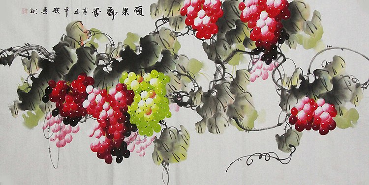当代著名美女画家 魏琪乐 花鸟 国画
