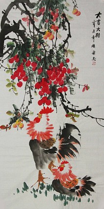 当代著名美女画家 魏琪乐 花鸟 国画