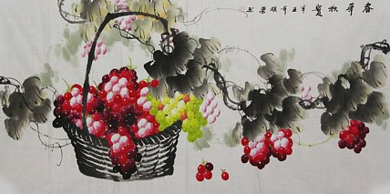 当代著名美女画家 魏琪乐 花鸟 国画
