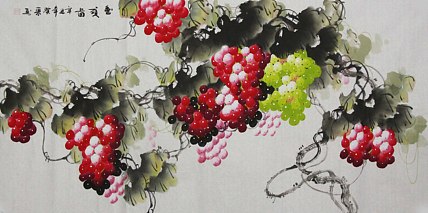 当代著名美女画家 魏琪乐 花鸟 国画