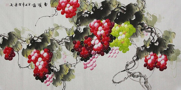 当代著名美女画家 魏琪乐 花鸟 国画