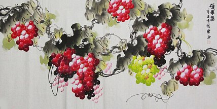 当代著名美女画家 魏琪乐 花鸟 国画